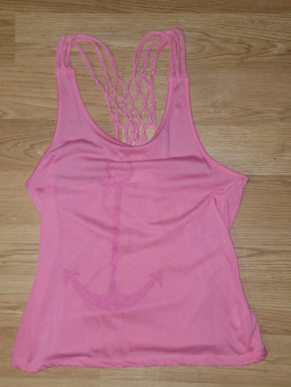 Women's Pink Anchor-Print Racerback Tank Top